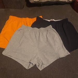 Women's Casual Shorts - Black, Gray, and Orange Size large